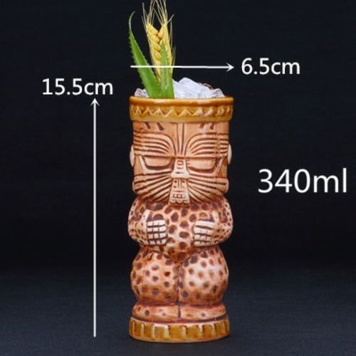 450ml Ceramic Tiki Mug Creative Porcelain Beer Wine Mug Cup Bar Tool -