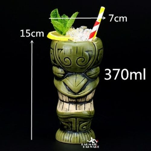 450ml Ceramic Tiki Mug Creative Porcelain Beer Wine Mug Cup Bar Tool -