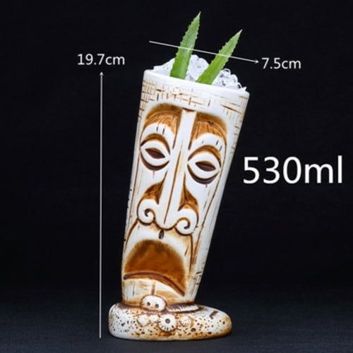 450ml Ceramic Tiki Mug Creative Porcelain Beer Wine Mug Cup Bar Tool -