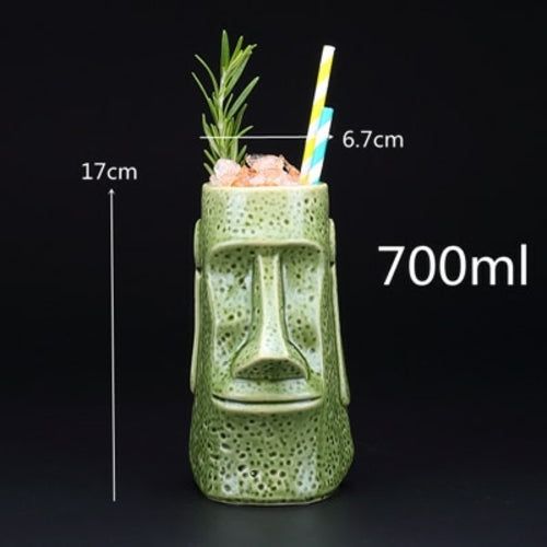 450ml Ceramic Tiki Mug Creative Porcelain Beer Wine Mug Cup Bar Tool -