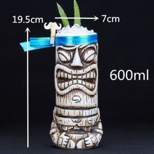 450ml Ceramic Tiki Mug Creative Porcelain Beer Wine Mug Cup Bar Tool -