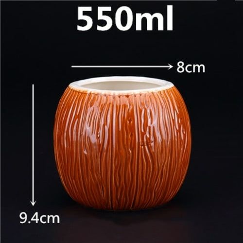 450ml Ceramic Tiki Mug Creative Porcelain Beer Wine Mug Cup Bar Tool -