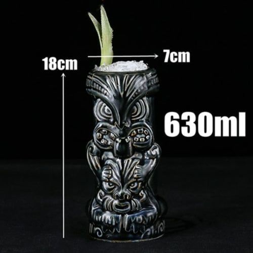 450ml Ceramic Tiki Mug Creative Porcelain Beer Wine Mug Cup Bar Tool -