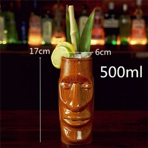 450ml Ceramic Tiki Mug Creative Porcelain Beer Wine Mug Cup Bar Tool -