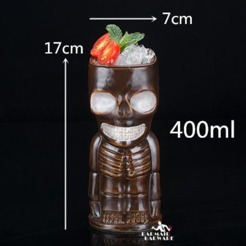 450ml Ceramic Tiki Mug Creative Porcelain Beer Wine Mug Cup Bar Tool -