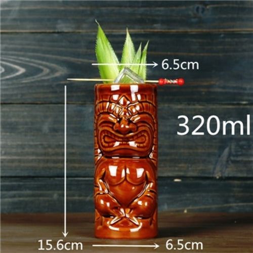 450ml Ceramic Tiki Mug Creative Porcelain Beer Wine Mug Cup Bar Tool -