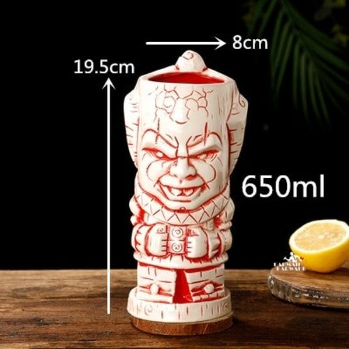 450ml Ceramic Tiki Mug Creative Porcelain Beer Wine Mug Cup Bar Tool -