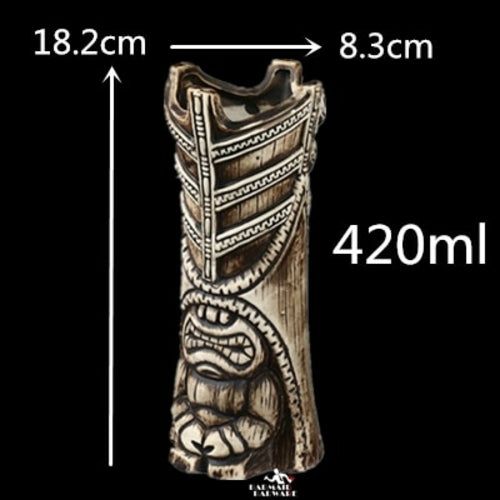 450ml Ceramic Tiki Mug Creative Porcelain Beer Wine Mug Cup Bar Tool -