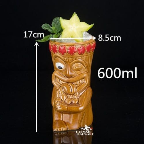 450ml Ceramic Tiki Mug Creative Porcelain Beer Wine Mug Cup Bar Tool -