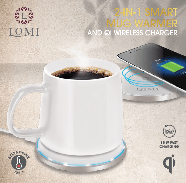 Lomi Heated Mug With Wireless Charger