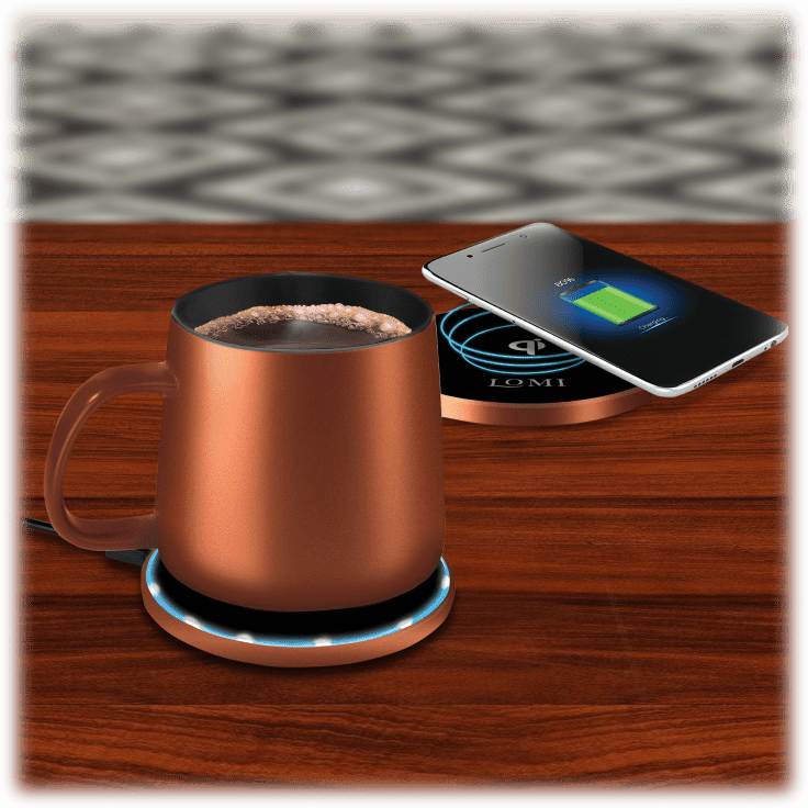 Lomi Heated Mug With Wireless Charger