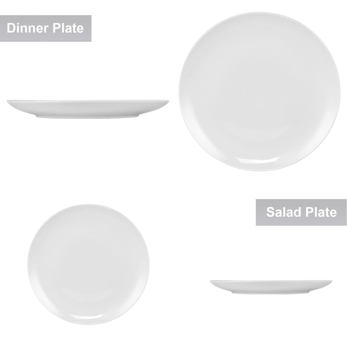 Miibox White Dinnerware Set,20-Piece Service For 4,with Dinner Plates,Salad Plate,Bowls,Mugs and Teaspoons,Porcelain Durable for Christmas,Halloween, Wedding,Banquet