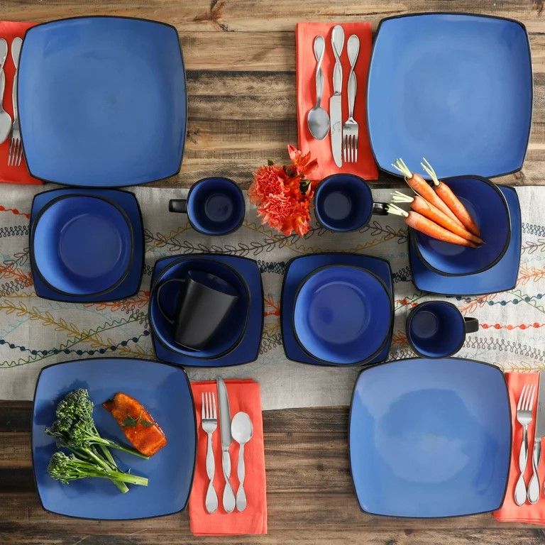 Square Stoneware 16 Piece Dinnerware Set