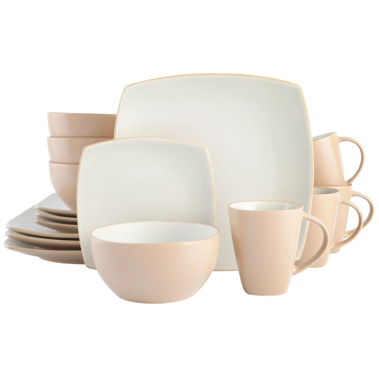 Square Stoneware 16 Piece Dinnerware Set